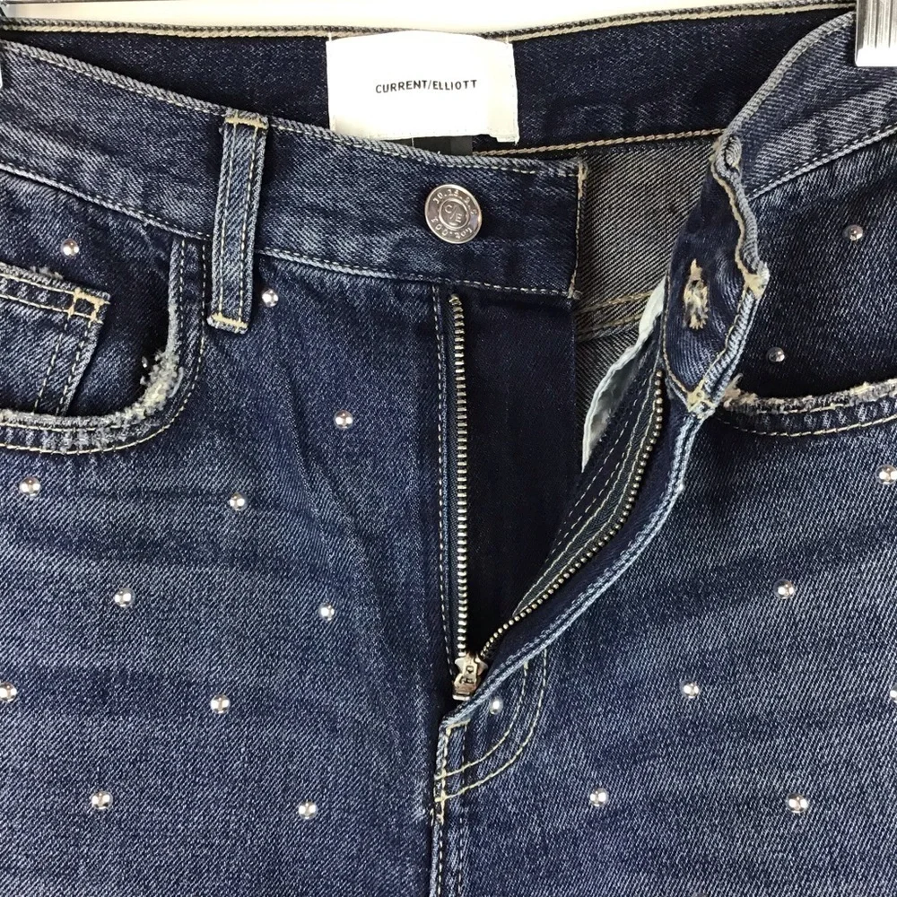 NWT Current / Elliott Vintage Crop Slim Studded Jean | 24